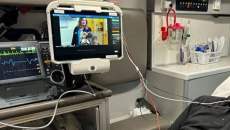 Doctor talking to patient on telehealth screen