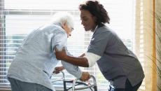 home healthcare worker with a patient