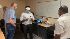 A doctor testing out the Vantari VR platform