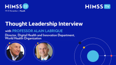 Bruce Steinberg and WHO Digital Health and Innovation Department director Alain Labrique