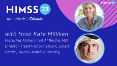 Mohammad Al Redha, MD, director of health informatics and smart health for the Dubai Health Authority and Kate Miliken