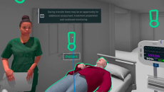 A virtual simulation of a patient transfer on the TACTICS VR programme