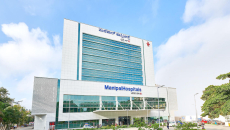 Facade of a Manipal Hospital in Old Airport Road, Bangalore, India
