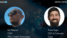 Iain Paterson of WELL Health Technologies and Yotam Segev of Cyera_ Network security icons_Photo: Urupong/Getty Images