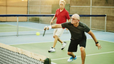 People playing pickleball