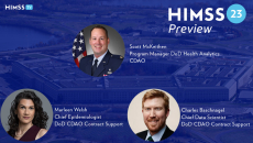 Scott McKeithen, Marleen Welsh and Charles Baschnagel of the Department of Defense Chief Digital and Artificial Intelligence Office