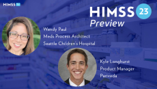 Kyle Longhurst, product manager at Pariveda, and Wendy Paul, medication process architect at Seattle Children's Hospital