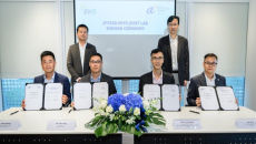 A*STAR and EVYD Technology officials pose during the launch of their joint lab