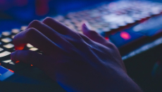 Hand on a keyboard