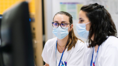 Healthcare workers wearing masks