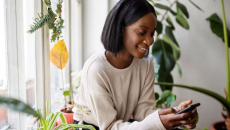Person using a smartphone