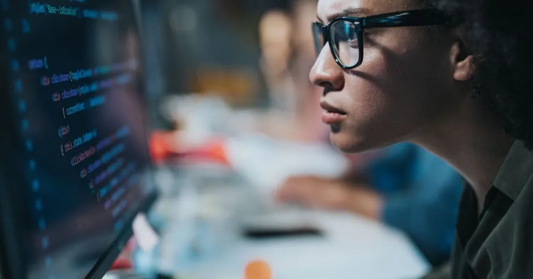 Person at computer screen