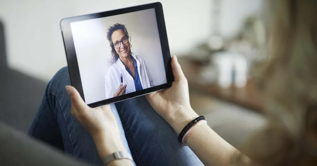 Telehealth visit via tablet