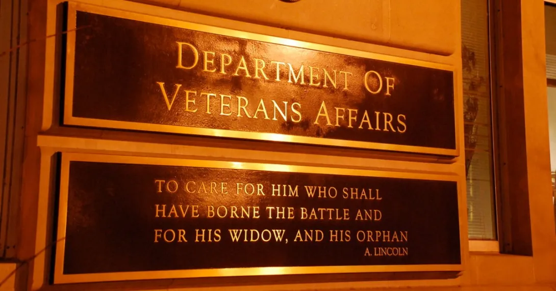A sign at the Veterans Administration