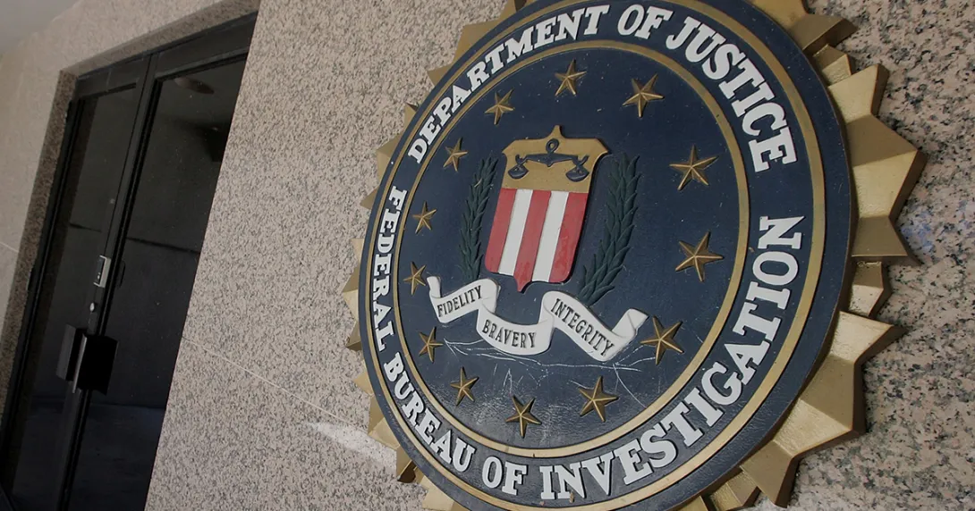 FBI seal on an inside granite wall