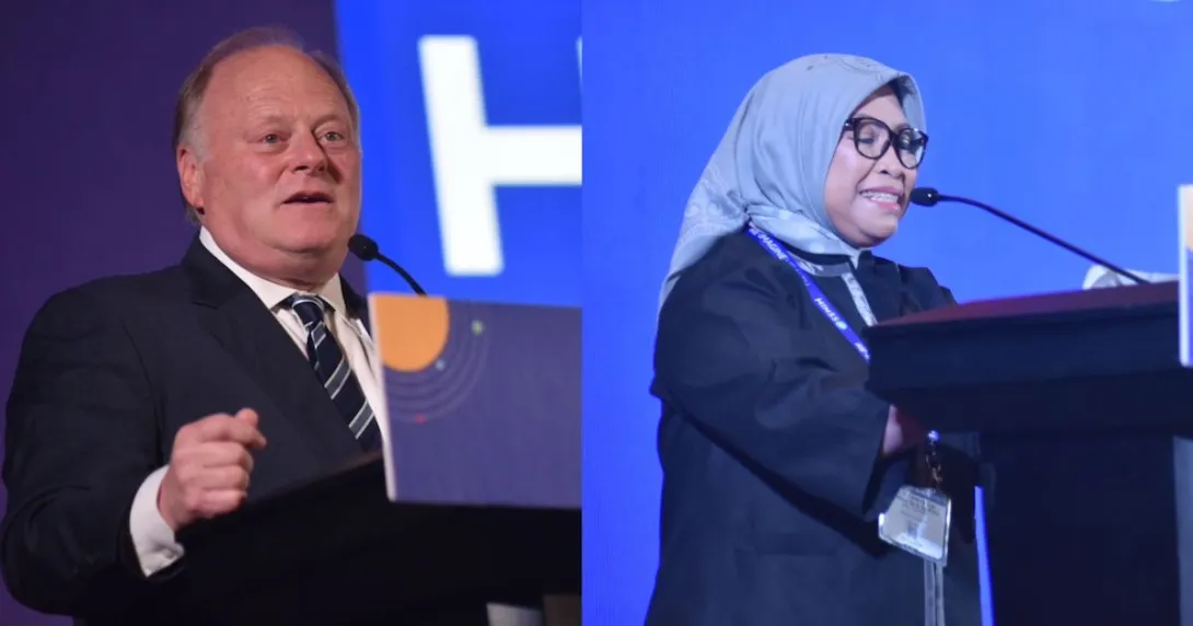 Hal Wolf, President and CEO, HIMSS; Dr Fathema Djan Rachmat, President Commissioner, Jakarta Heart Center