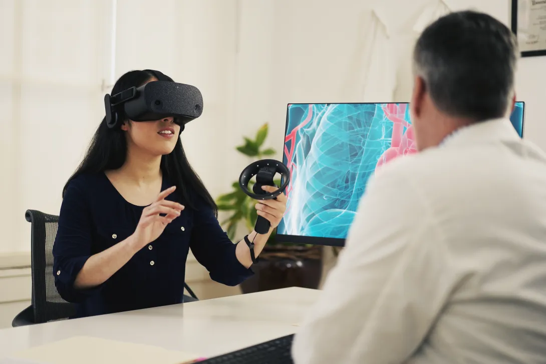 Person wearing VR headset
