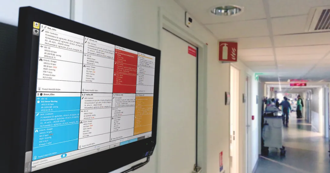 Ascom Digistat system on a hospital corridor