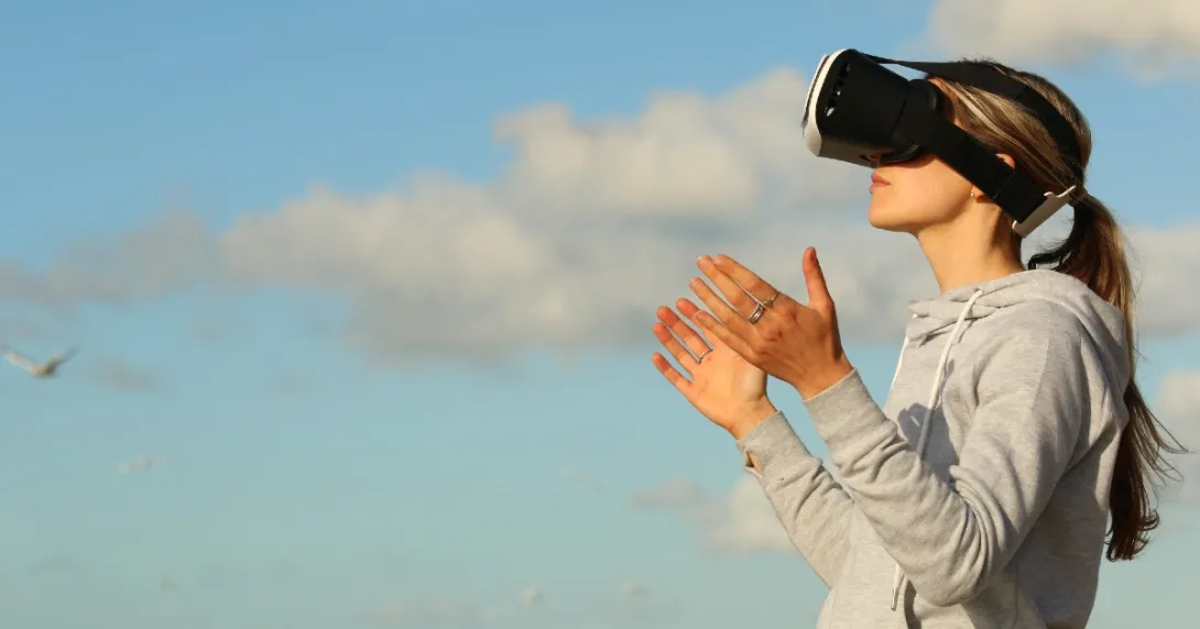 Person wearing VR headset