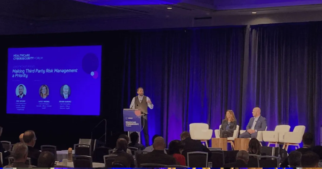 The stage at the HIMSS Healthcare Cybersecurity Forum