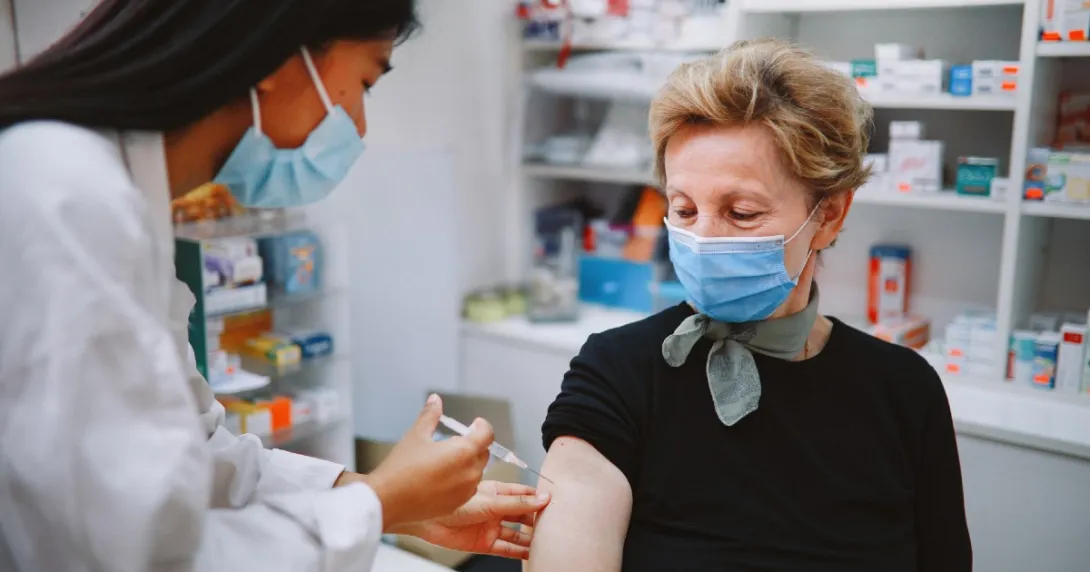 A person getting vaccinated