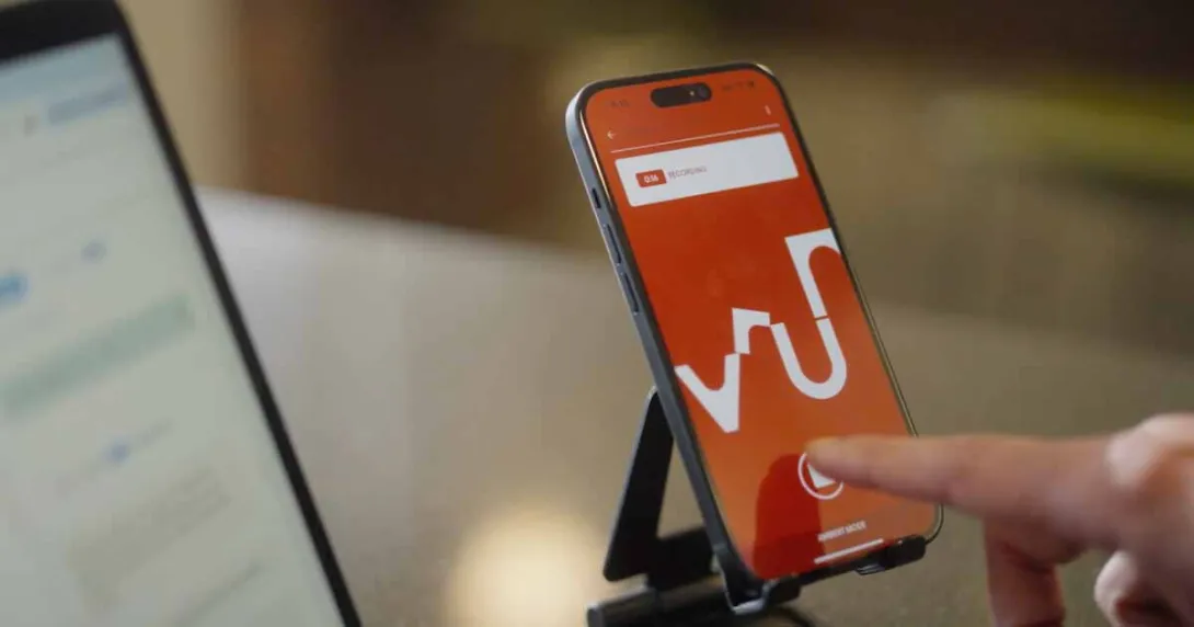 Person using a smartphone app