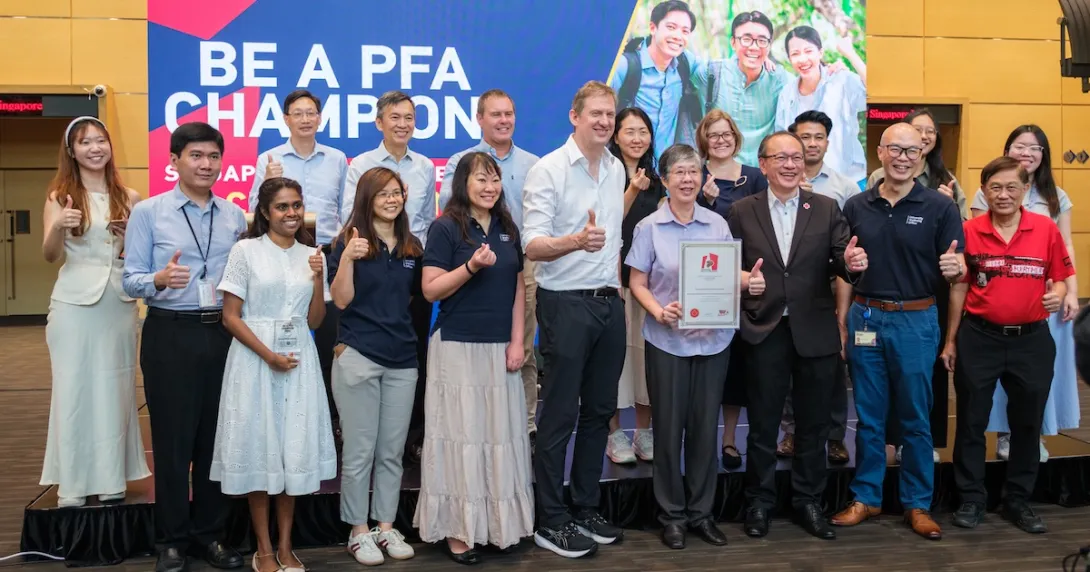 NTU heads, staff, and faculty, together with representatives from Singapore Red Cross Academy and Singapore Book of Records 