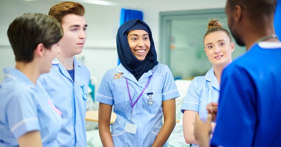 Medical students during their clinical training
