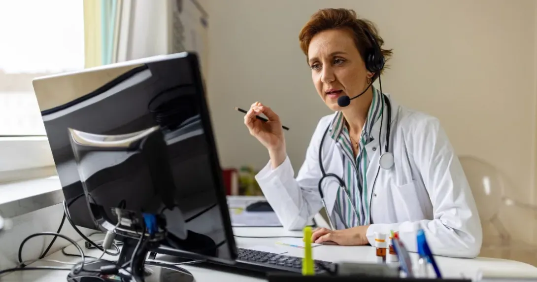Doctor at computer