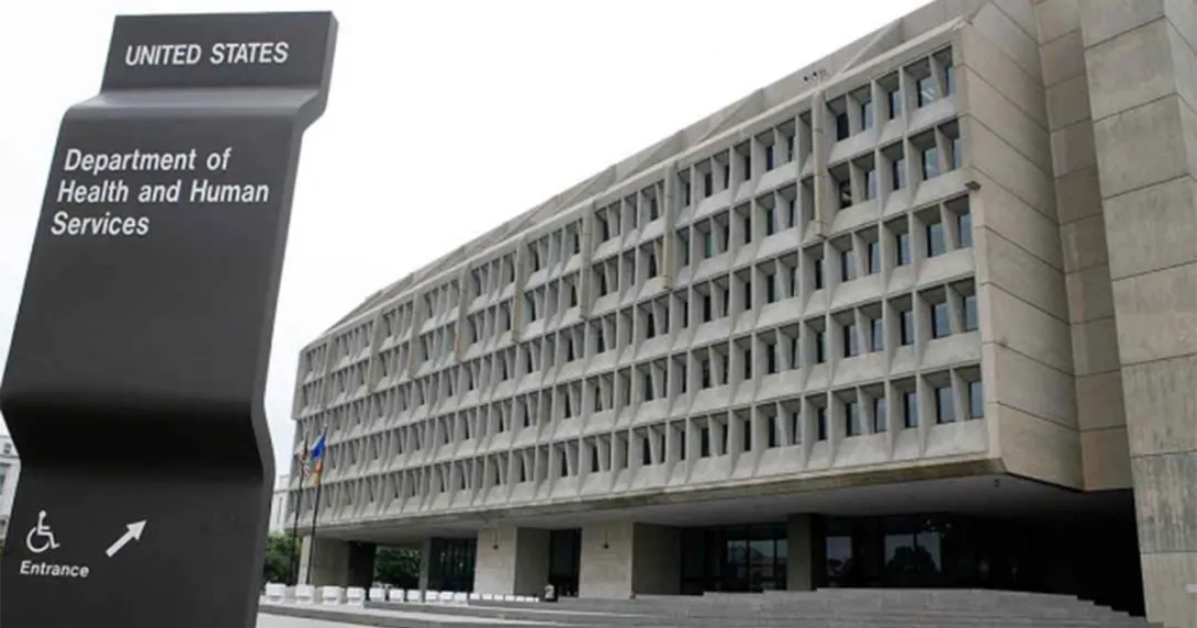 HHS building and signage