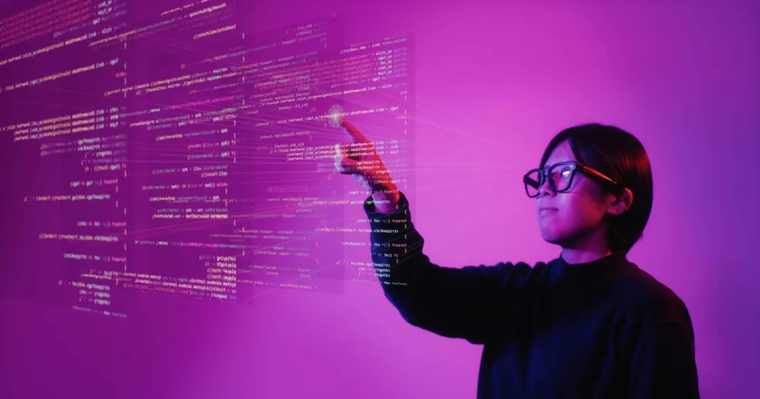 IT professional working with data
