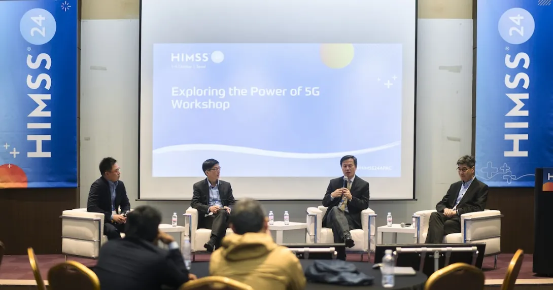 Health leaders in APAC during a panel session at HIMSS24 APAC.