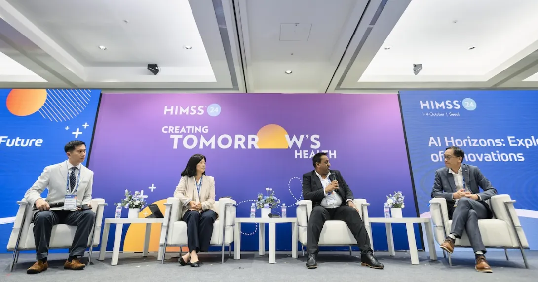 Hospital leaders in a panel discussion