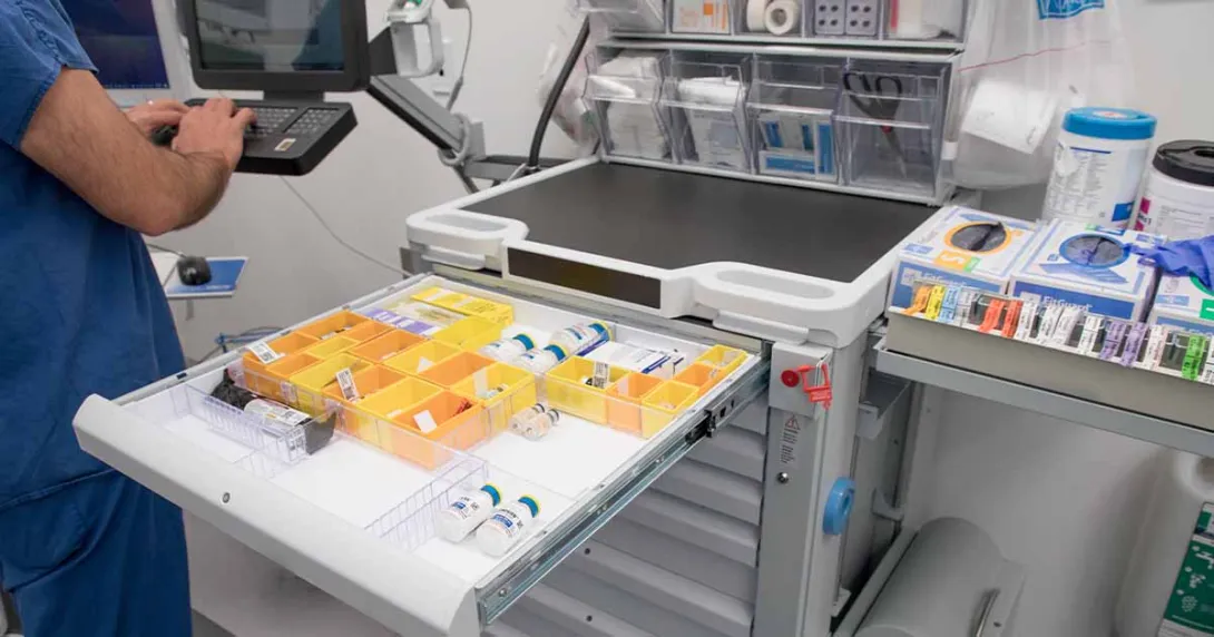 Pharmacist sorting medications