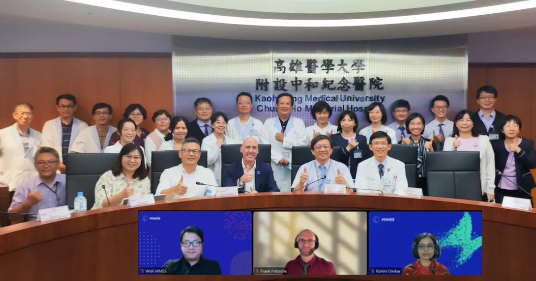Representatives from HIMSS and Kaohsiung Medical University Chung-Ho Memorial Hospital during the online EMRAM assessment
