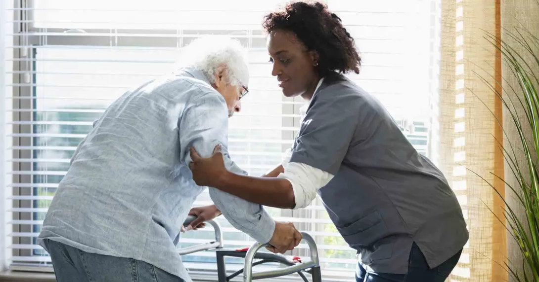 home healthcare worker with a patient