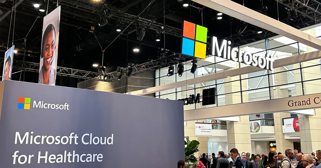 Microsoft booth at HIMSS global conference