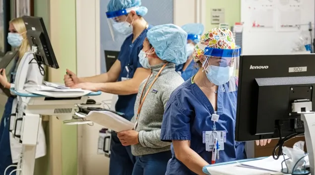 Northwell Health staff update patients' electronic health records at Long Island Jewish Medical Center.