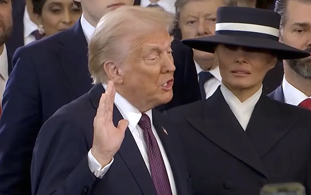 Trump being sworn in as president