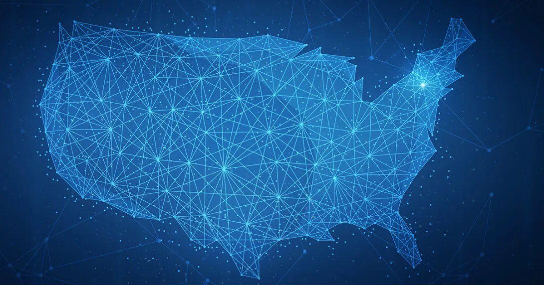 U.S. map of healthcare data exchange