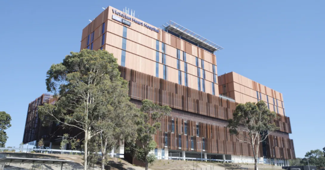 Facade of the new Victoria Heart Hospital