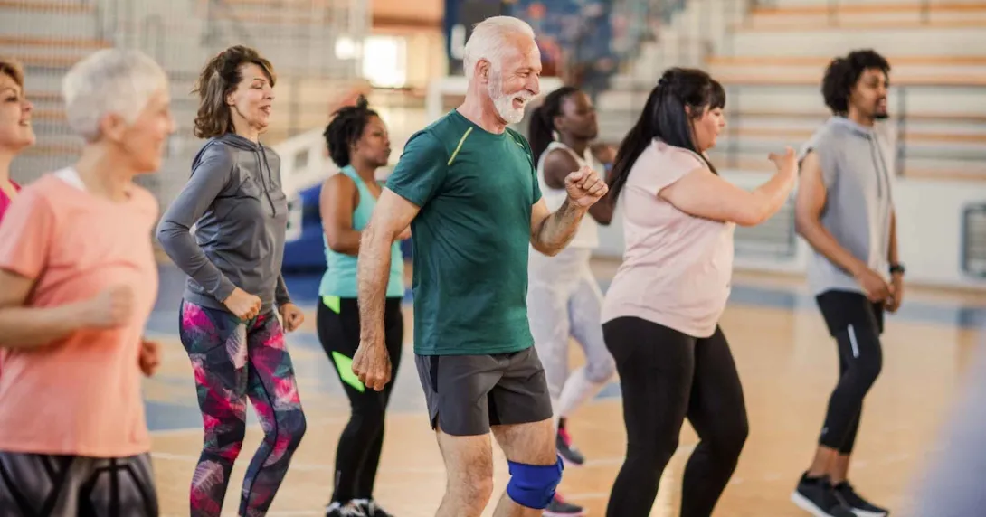 People attending a Zumba class
