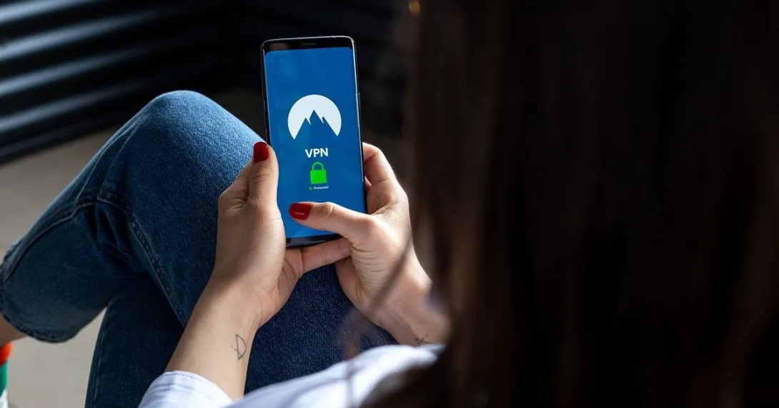 Phone with a VPN logo on screen