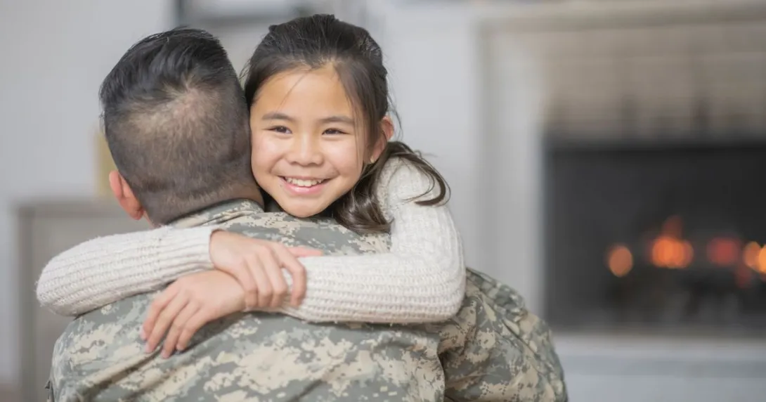 Returning service member with daughter